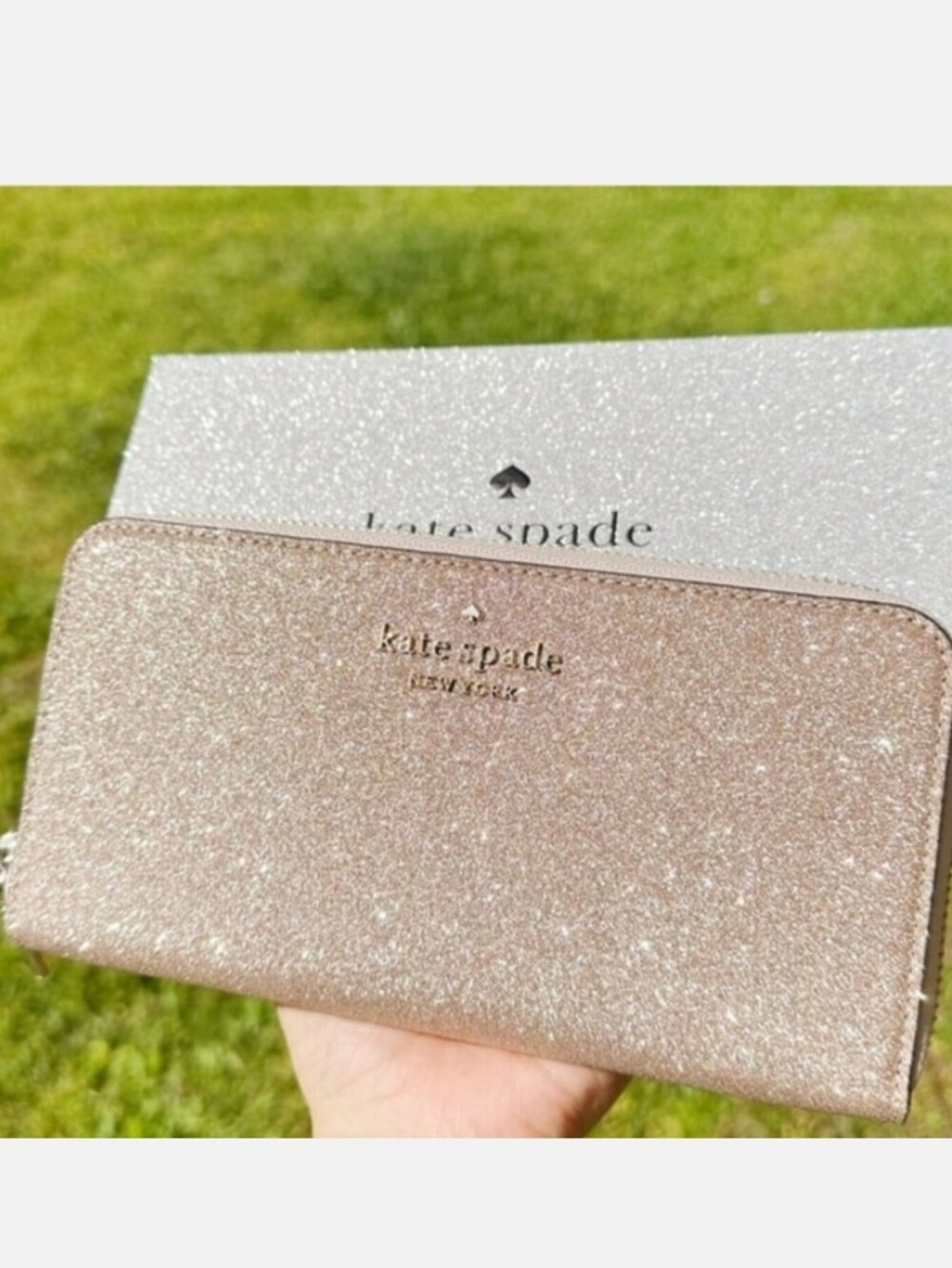 Set 2 New Kate Spade Glitter Frost Large Tote Bag & Glit Frost Wallet Kate Spade - Picture 4 of 8